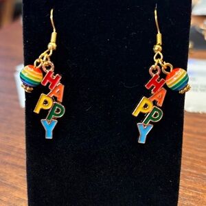 New handmade Colorful 'Happy' Dangle Earrings